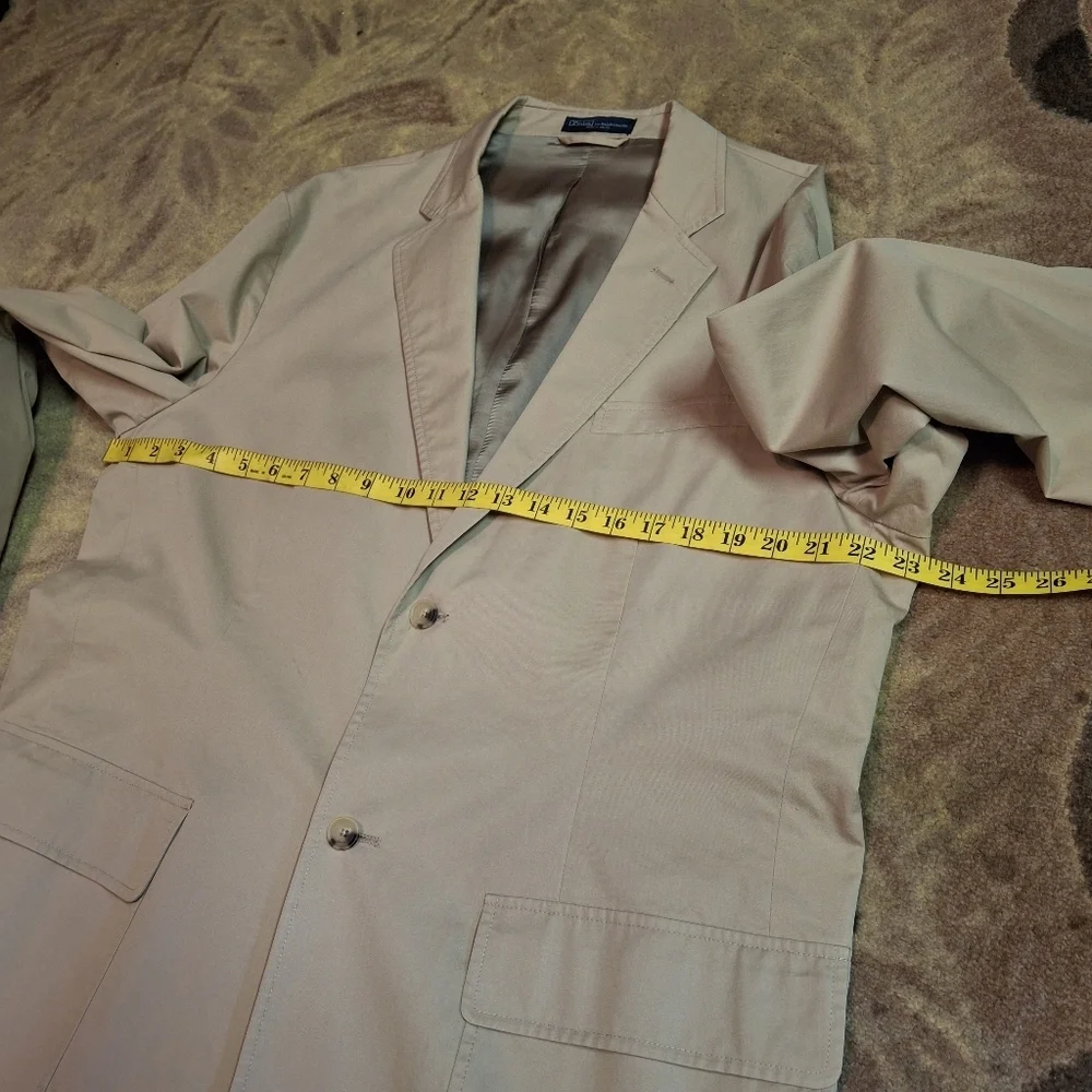 Polo Ralph Lauren Tan Cotton 2-button Sportcoat Blazer Men Size 44R - Picture 12 of 16